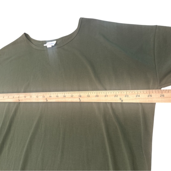 Lularoe Tunic Top Size Large Olive Green Short Sleeve Relaxed Fit High Low Hem - Picture 7 of 9